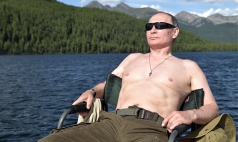 Vladimir Putin sunbathes
