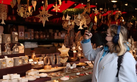 A pop-up Christmas market at Trafalgar Square in London.