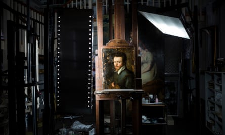 A self-portrait of an unknown artist at English Heritage’s conservation studio in London