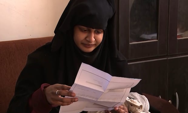 Shamima Begum reads a letter from the Home Office saying her British citizenship is being revoked.