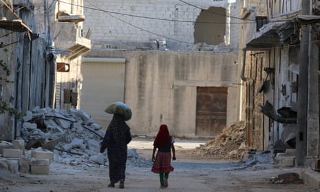 ‘Cities die just like people’ … civilians in Aleppo, Syria.