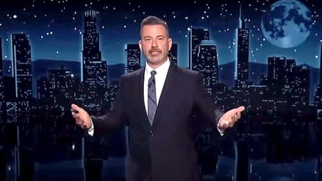 Moment Jimmy Kimmel makes Charlie Kirk comments that see him 'indefinitely' taken off air – video | Jimmy Kimmel | The Guardian