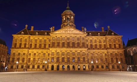 The Royal Palace Amsterdam, which is closed to the public until further notice because of the coronavirus.
