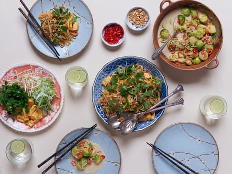Pad Thai. For veggies – use tamarind paste and tofu instead of fish sauce and prawns. Photograph: Jill Mead for the Guardian