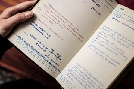 A notebook open on a page of writing
