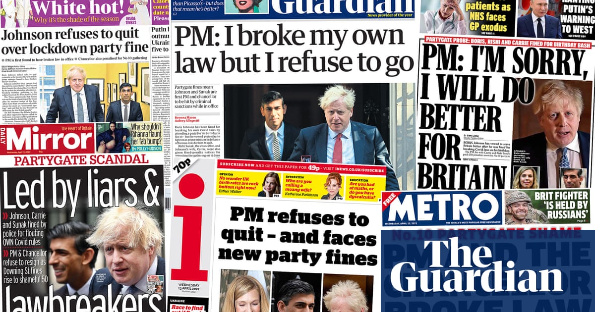 'Liars and lawbreakers': what the papers say about Johnson's Partygate fine