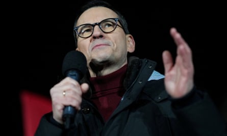 Former Polish prime minister Mateusz Morawiecki speaks