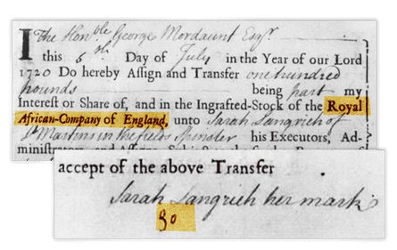 Documents with highlighted sections