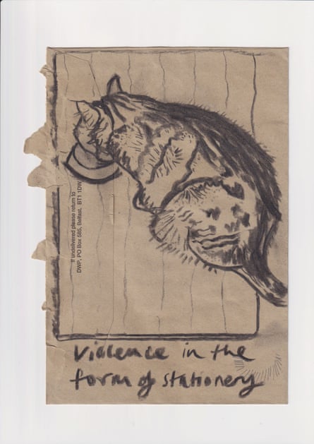 One of the sketches from Bella Milroy’s Violence in the Form of Stationery