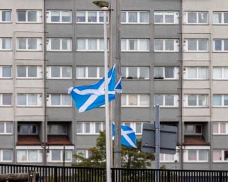 Saltire flags hung from lamp-posts