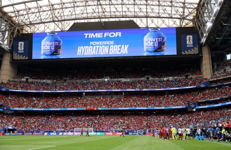 General view inside Houston Stadium during a hydration break.