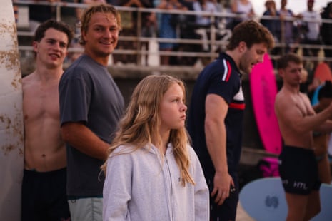 People gathered to watch the event from the beach