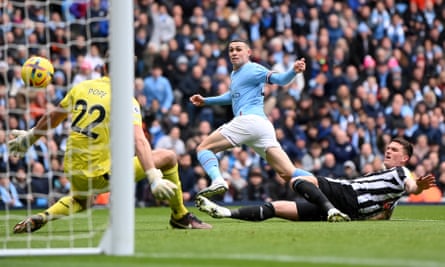 Phil Foden scores against Newcastle United