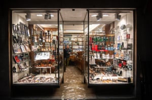 Shopkeepers survey the damage