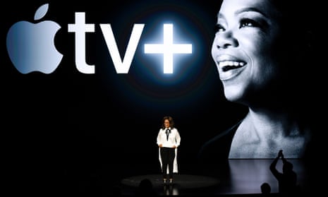 Oprah Winfrey joined Tim Cook at the Cupertino event.