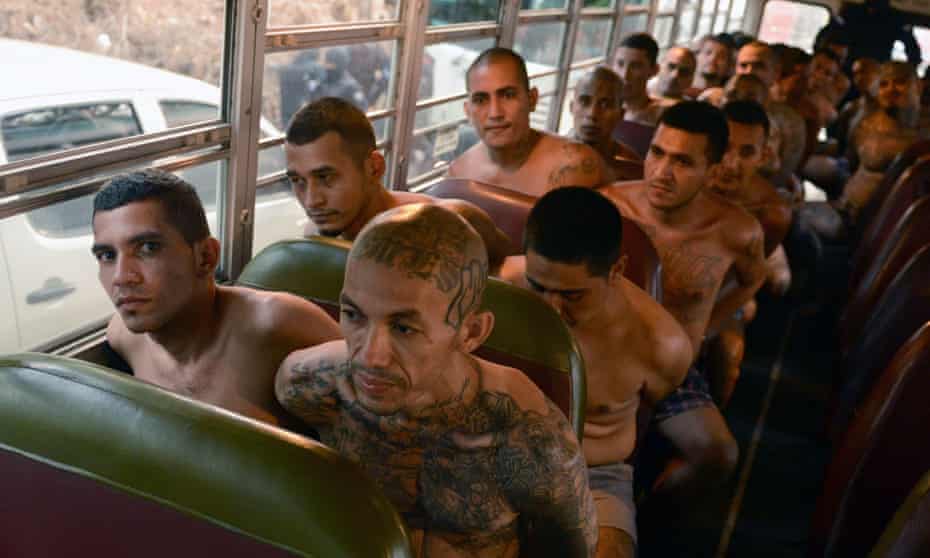 Imprisoned gang members in El Salvador