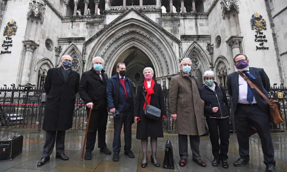 Members of the Shrewsbury 24 campaign outside the the Royal Courts of Justice, London, last week