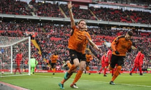 Richard Stearman celebrates after opening the scoring for Wolves.