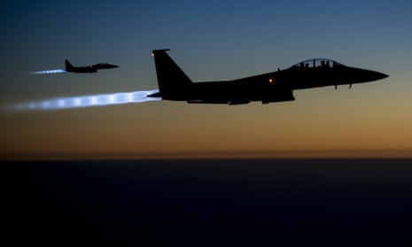 US Air Force F-15E Strike Eagles flying over northern Iraq