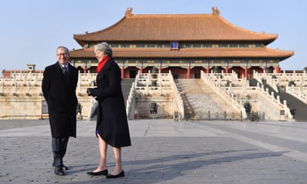 Theresa May and husband Philip May visit the Forbidden City, in Beijing.