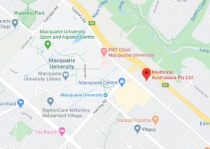 Location of Medtronic offices in Macquarie Park