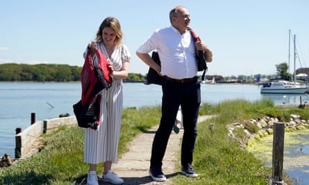 The pair putting on lifejackets at the marina