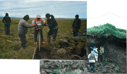 Researchers insert measuring instruments into the ground
