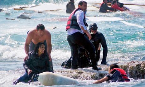 Antonis Deligiorgis rescues Wegasi Nebiat from the Aegean Sea on 20 April. 