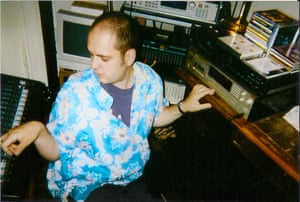 Tim Mohr in the studio of Micha Kobs, former guitar player in East German punk band Planlos.