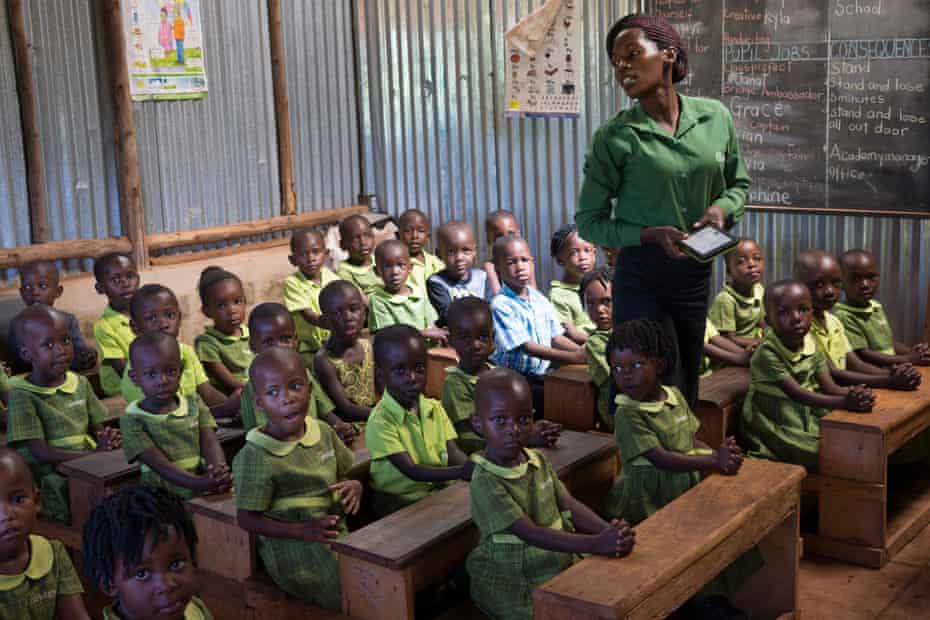 A class at a Bridge primary school in Mpigi, Uganda.