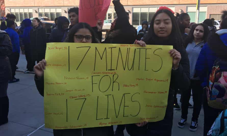 Hundreds of students walked out of the Academy for Young Writers high school in Brooklyn