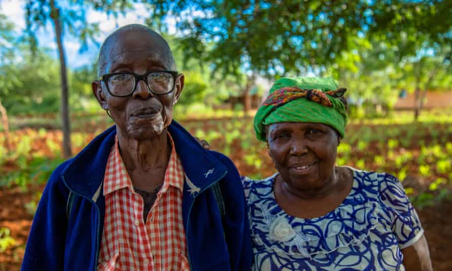 Mwamkono Mwavaka and his wife in their garden in Kenya. His grandfather, who died in the first world war, has no known grave
