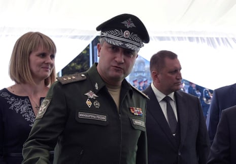 Russian deputy defence minister Timur Ivanov is pictured in a military uniform.