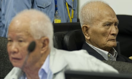 Khieu Samphan, left, and Nuon Chea, right, in 2013.