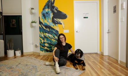 Loyal founder and chief executive Celine Halioua and her rottweiler Della.