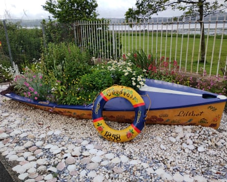 A boat planter at Cardross station.