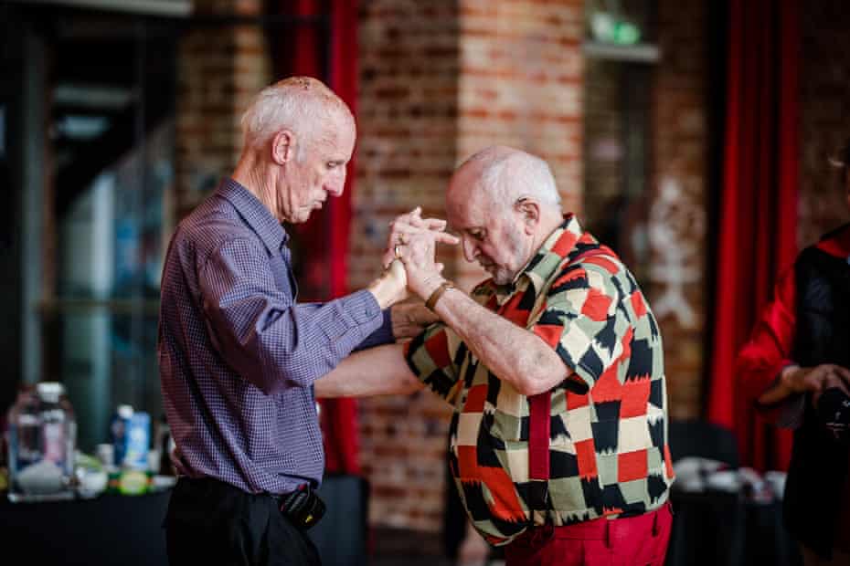 John and Warren at the LGBTI Elders Dance Club in Fitzroy town hall