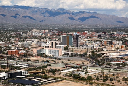 an aerial view of a town