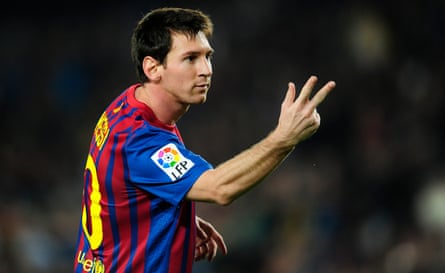 Who are the highest-scoring non-top-scorers in a football season? | Soccer 1 Lionel Messi reacts after scoring against Mallorca in October 2011