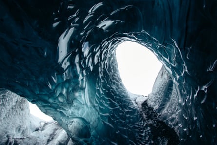 An ice cave in Iceland
