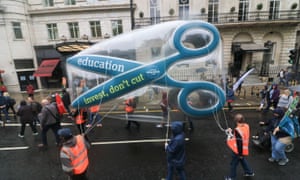 Members of education unions get their message across
