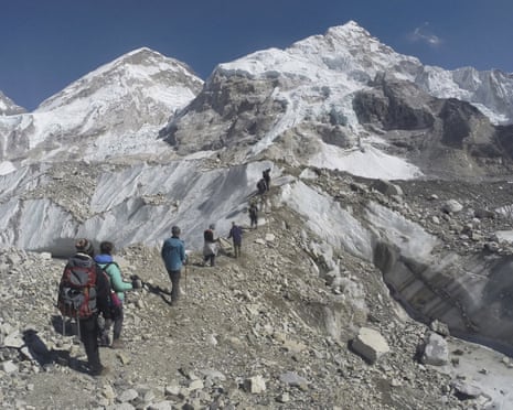 Climbers at the Mount Everest base camp