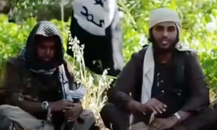 A screengrab from an Isis recruitment video showing Islamist fighters, who claim to be British.