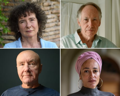 four portraits: two men, two women