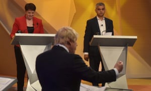 Ruth Davidson, lining up alongside Sadiq Khan, in opposition to Boris Johnson, during a BBC referendum debate at Wembley Arena in 2016.