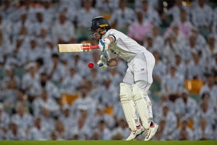 England’s Ollie Pope is hit on the body while batting in the second Test