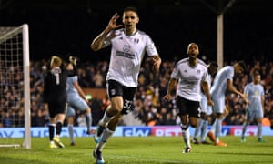 Aleksandar Mitrovic celebrates after scoring Fulham’s winner in the second half.