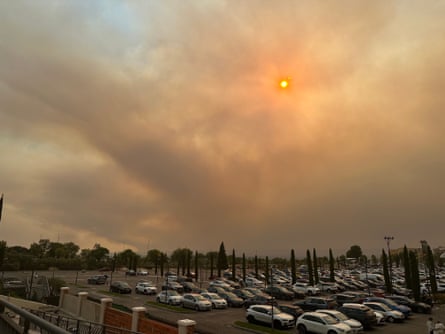 Smoke plumes rise from wildfires near Madrid, Spain.