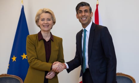 Ursula von der Leyen and Rishi Sunak pictured at a security conference in Munich earlier this month.
