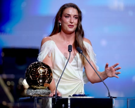 Alexia Putellas speaks at the Ballon d’Or awards ceremony